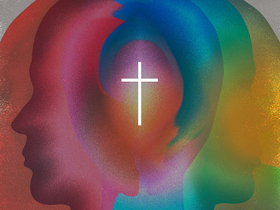HERMENEUTICS IN ROMANS book cover book cover design book design christian design head heads human head illustration new age psychedelic shapes texture textures trippy