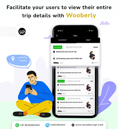 Wooberly 'Trips' Feature app design graphic design