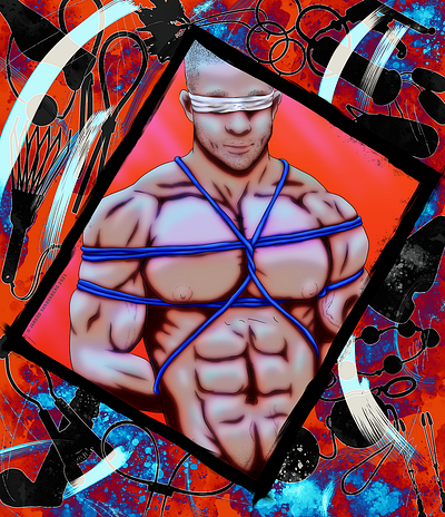Shibari illustration magazine illustration
