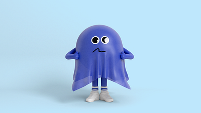 Mr Raincoat 3d character blue cartoon character design illustration nike