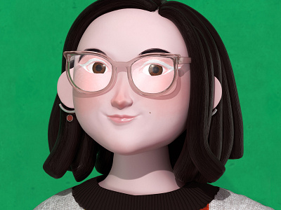 Eli with her glasses 3d 3d character 3d girl 3d modeling 3d sculpting c4d cgi character character design cinema4d digital art girl illustration marvelous designer maxon redshift render substance painter zbrush