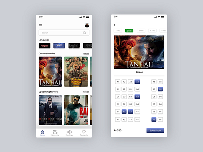 Online Movie ticket booking app design mobile ui movie ticket ui ui design uiux ux ux design