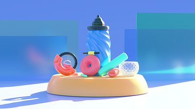 Random Composition 3d 3dart abstract art blender3d blendercycles branding cinema4d design illustration logo motiongraphics octanerender redshift3d render renders surreal ui uidesign uiuxdesign