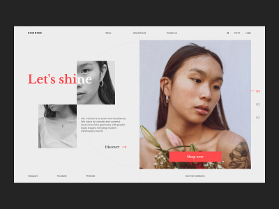 Jewelry store concept beauty concept design e commerce earrings fashion homepage jewelry shop online store shop store ui ux web webdesign website
