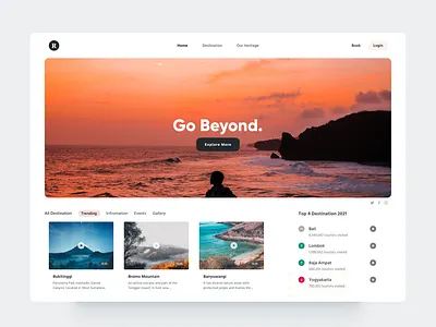 #Exploration - Travel Hero card clean exploration hero section interface landing page light theme minimalist travel ui vacation web design