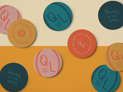 Quarantine Lounge Coasters bar branding coaster covid design dribbble quarantine type typography