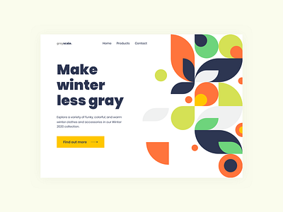 Grayscale: Landing page design branding colorful colors design flat flat design hero illustration landing page logo minimal minimalistic shapes ui uiux ux web design website