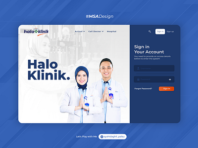 Concept Halo Klinik Login Page design designispiration digital dribbble graphicdesign indonesia login page ui ui ux ui design uiux design webdesign website design