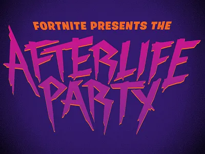 Fortnite Afterlife Party logos adobe illustrator fortnite halloween lettering logo logotype vector