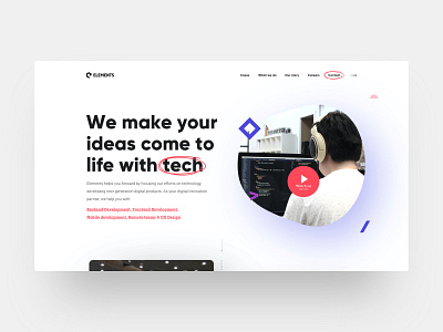 Elements landingpage clean concept design flat landingpage minimal ui ux web website