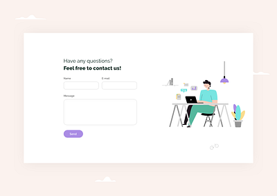 Greener: Contact form branding colors design eco ecology flat illustration landing page minimal minimalistic modern ui ui design uiux ux