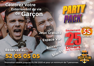 pack party Enterement de vie de garcon celebrating enterement garcon pack party poster vie