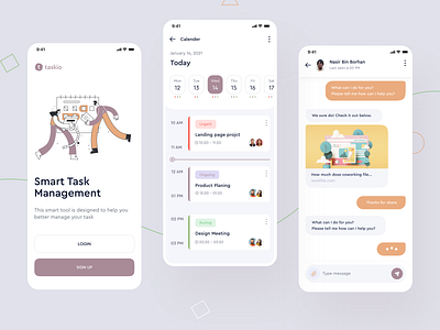 Task management app UX UI design app design calendar ui chat interface live chat mobile app mobile app design project management task task calendar task management task manager trendy design ui ui design ui trend ux ux design