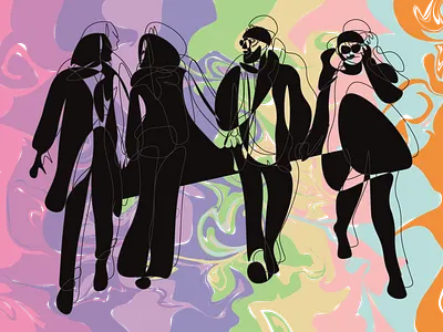 Friends abstract colorful colors ilustration ilustratior vector