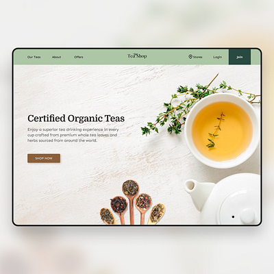 Tea Shop | Landing page design branding concept e commerce design e commerce shop ecommerce landing page design minimal tea ui ui design uidesign uidesigner uiux ux design web web design website design