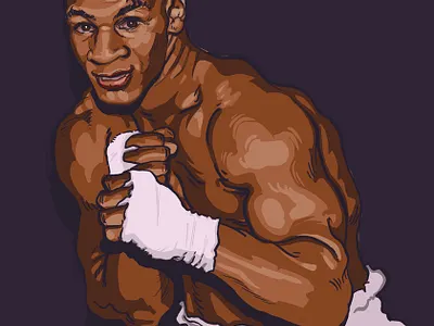 Young Iron Mike art box boxing digital fight fighting illustration procreate ring sparring wba wbc wbo