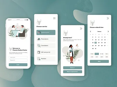 Clinic App adobe illustrator app branding clinic design healthcare illustration logo medical app photoshop vector