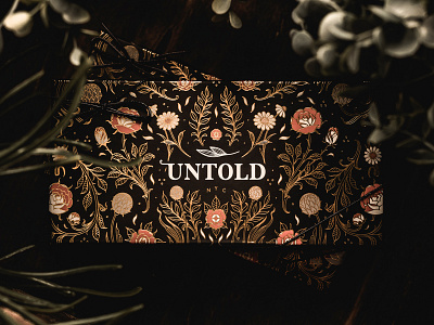 Untold Packaging dessert packaging filigree floral floral pattern gold foil illustration illustrator lineart linework packaging packaging design pattern pattern design