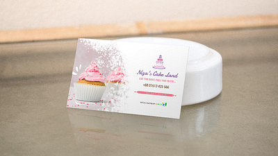 Niza's Cake Land Business Card brand identity branding business card business card design illustrator