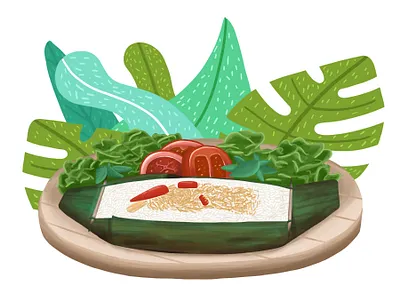 Nasi Bakar Ayam Suir foodillustration illustration