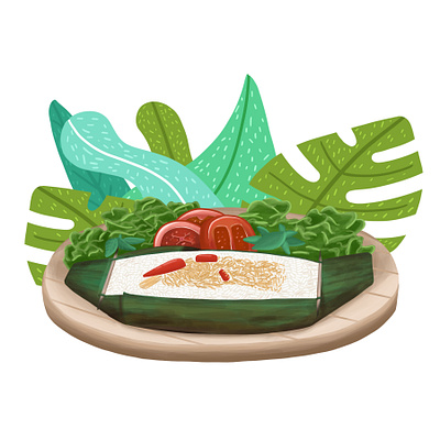 Nasi Bakar Ayam Suir foodillustration illustration