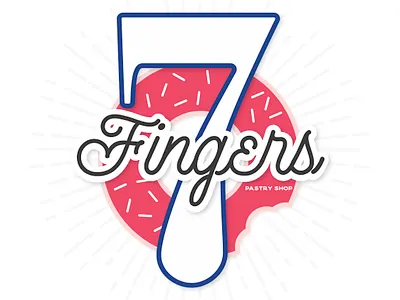 7 Fingers design illustration logo logo design pastry vector