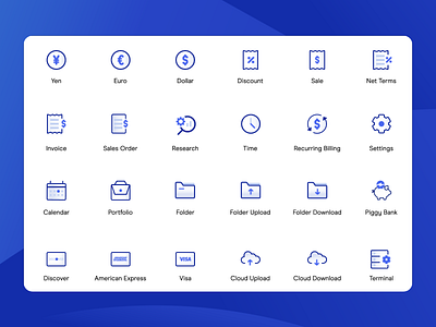 Iconography set for EBizCharge art branding design fintech graphic graphic design illustration ui vector websites