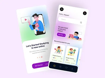 E-learning Mobile App app design class classes course e learning app education education app educational app educational illustration elearning courses learning app mobile app mobile app design online class online classes online course skillshare udemy