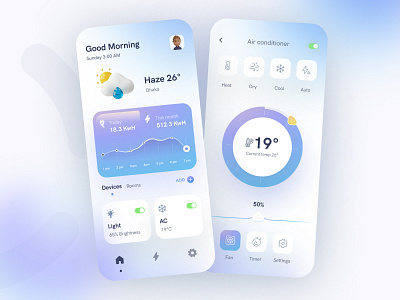 Smartest Home IOT App app design clean ui colorful internet of things minimal mobile mobile app mobile trends mobileinspiration temperature uitrends uiuxdesign ux design