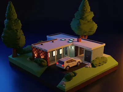 Welcome to my house 3d 3d art blender blender3d house illustration low poly miniature