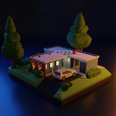 Welcome to my house 3d 3d art blender blender3d house illustration low poly miniature