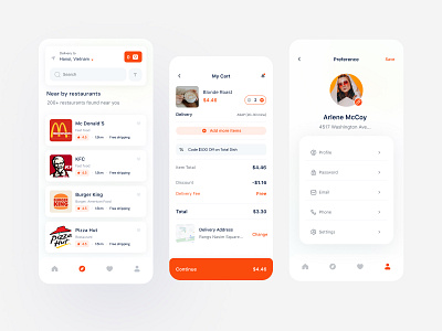 Food Delivery App app design cart clean design delivery service food delivery app minimal mobile trends mobileinspiration order food restaurant app uitrend uiuxdesign