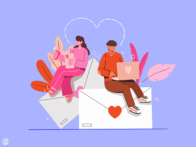 Love Letter Illustration branding character design character illustration flat illustration flatdesign illustration illustrator love letter ui ux valentine valentines day
