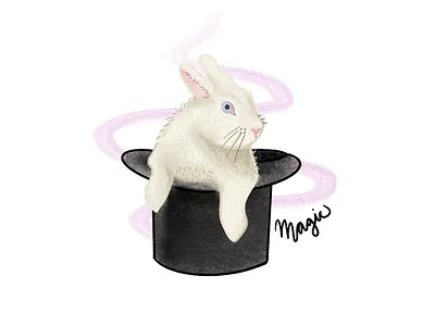 inktober day15: magic bunny challenge gradient halloween illustration magic procreate texture