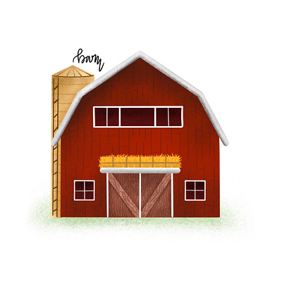 inktober day13: barn barn challenge country gradient halloween house illustration inktober procreate texture