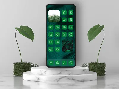 Nature Theme for iPhone app design color widget dailyui dark mode design icon changer icon pack icon packs icon themer illustration ios ios app design ios screenshot launcher mockup theme ui ux widget