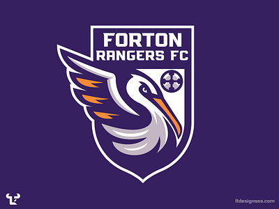 Forton Rangers FC badge design badge logo branding crest crest logo forton illustration logo mascot mascot design pelicans rangers sports sports branding sports design sports identity sports logo