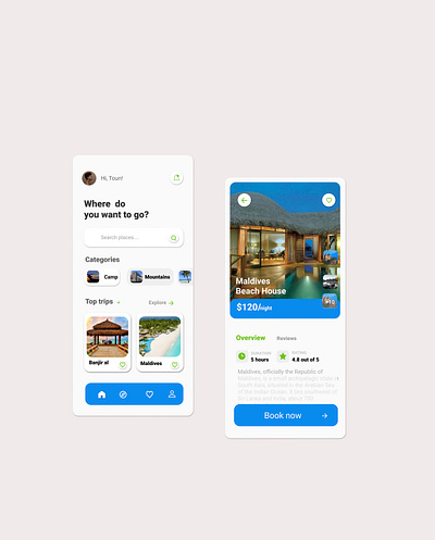 Travel App app design ui ux