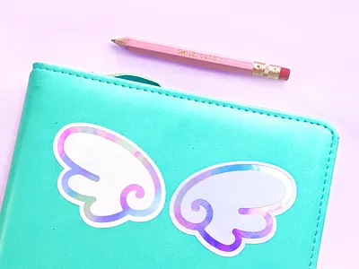 Holographic Wing Stickers anime cardcaptor clamp cute holographic illustrator kawaii manga photoshop product design product photography products stickers wing