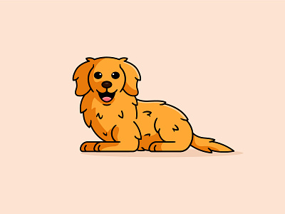 Golden Retriever Dog animals design dog dog illustration doggy doglogo drawing flatdesign flatvector golden retriever graphic design illustrator pets puppy vector art vector dog