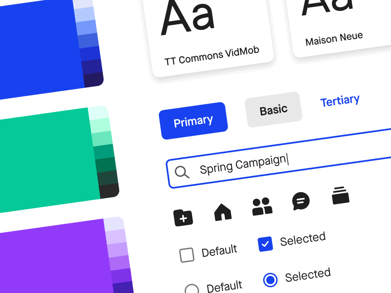 VidMob Design System button checkbox design system icons radio button search system