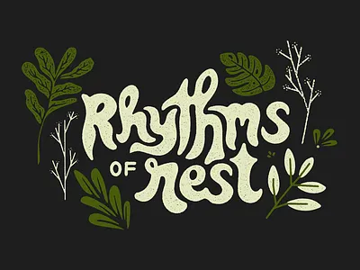 Young Adult Retreat bird of paradise black branding church design cream fiddle leaf fig floral green greenery illustration retreat spring