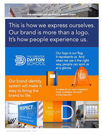 THE GREATER DAYTON SCHOOL branding and identity