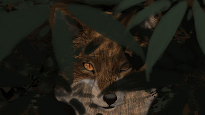 Fox in the Brush animals illustration nature photoshop