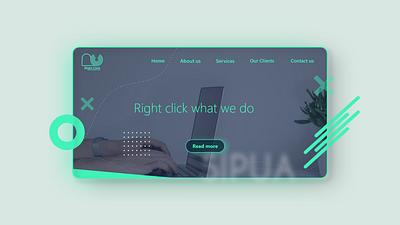 Agency landing page agency cta geometry green and blue landing page laptop ui ux web web design