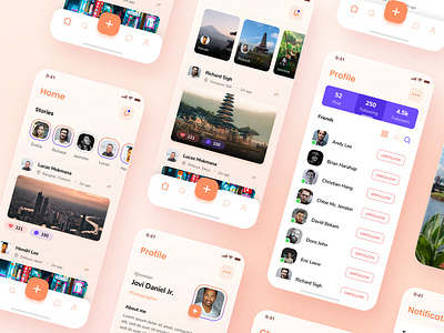 Social Media Mobile App Design adobe xd illustration media mobile mobile app design social ui ux