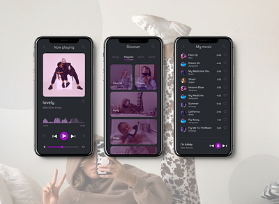Music | UX-UI app design minimal ui ux web website