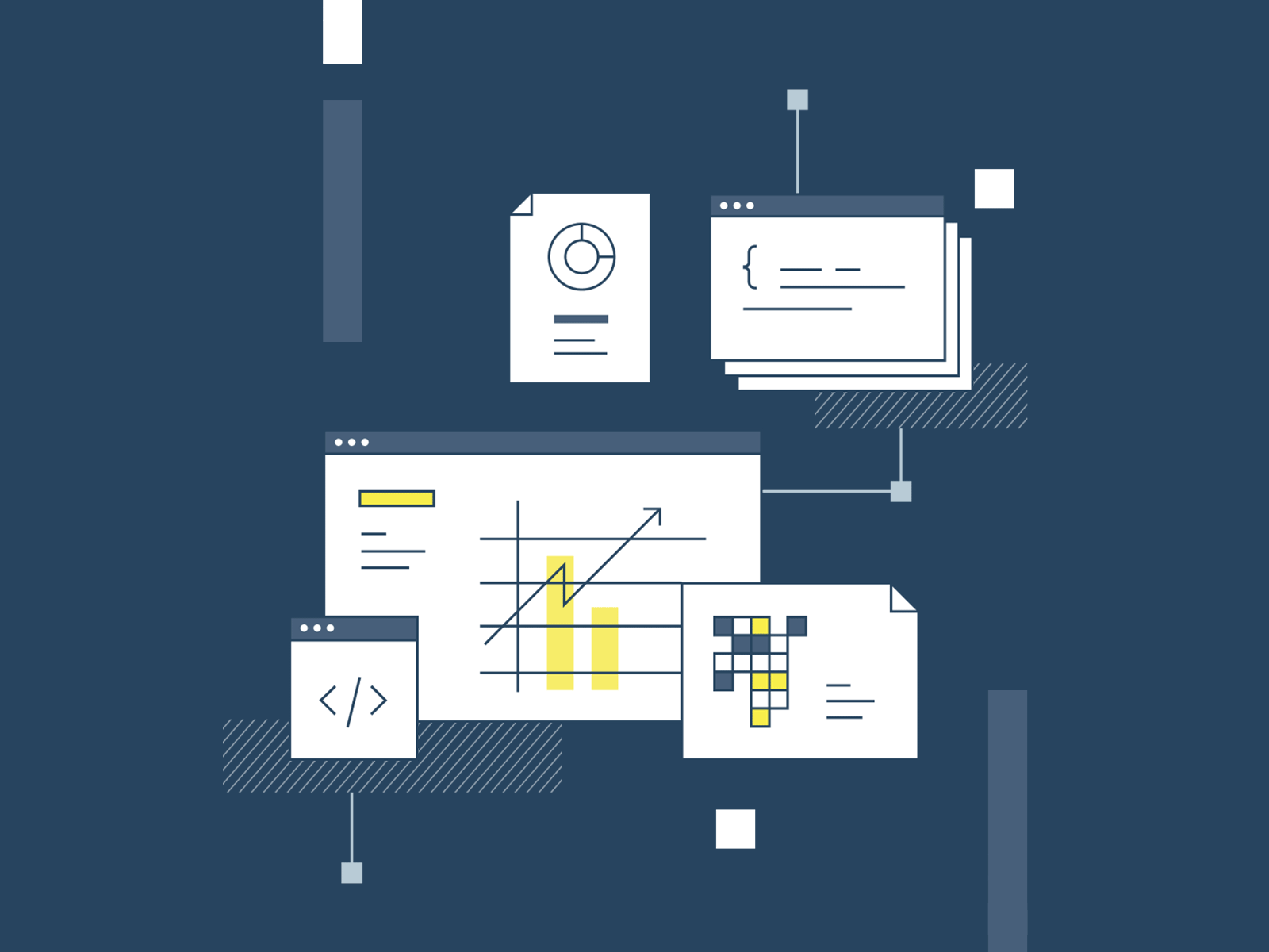 💙💛💙 abstract bold charts flat graphic illo illustration outline vector