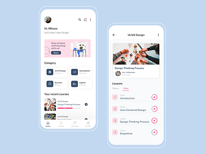 Learning course app app course design education exploration ui ux