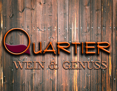 Quartier Wein & Genuss logo and signage design